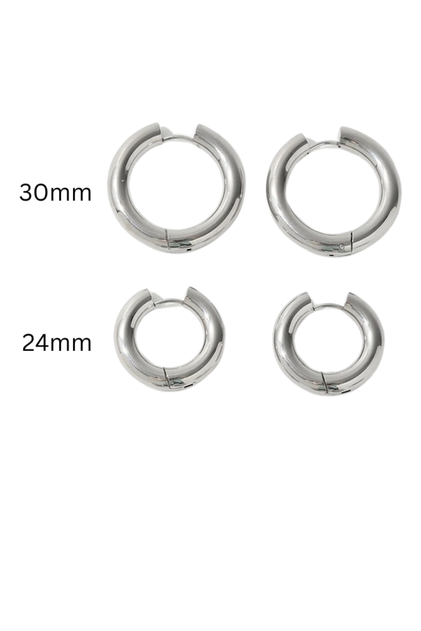 Naxos Platinum Plated Silver Chunky Hoop Earrings