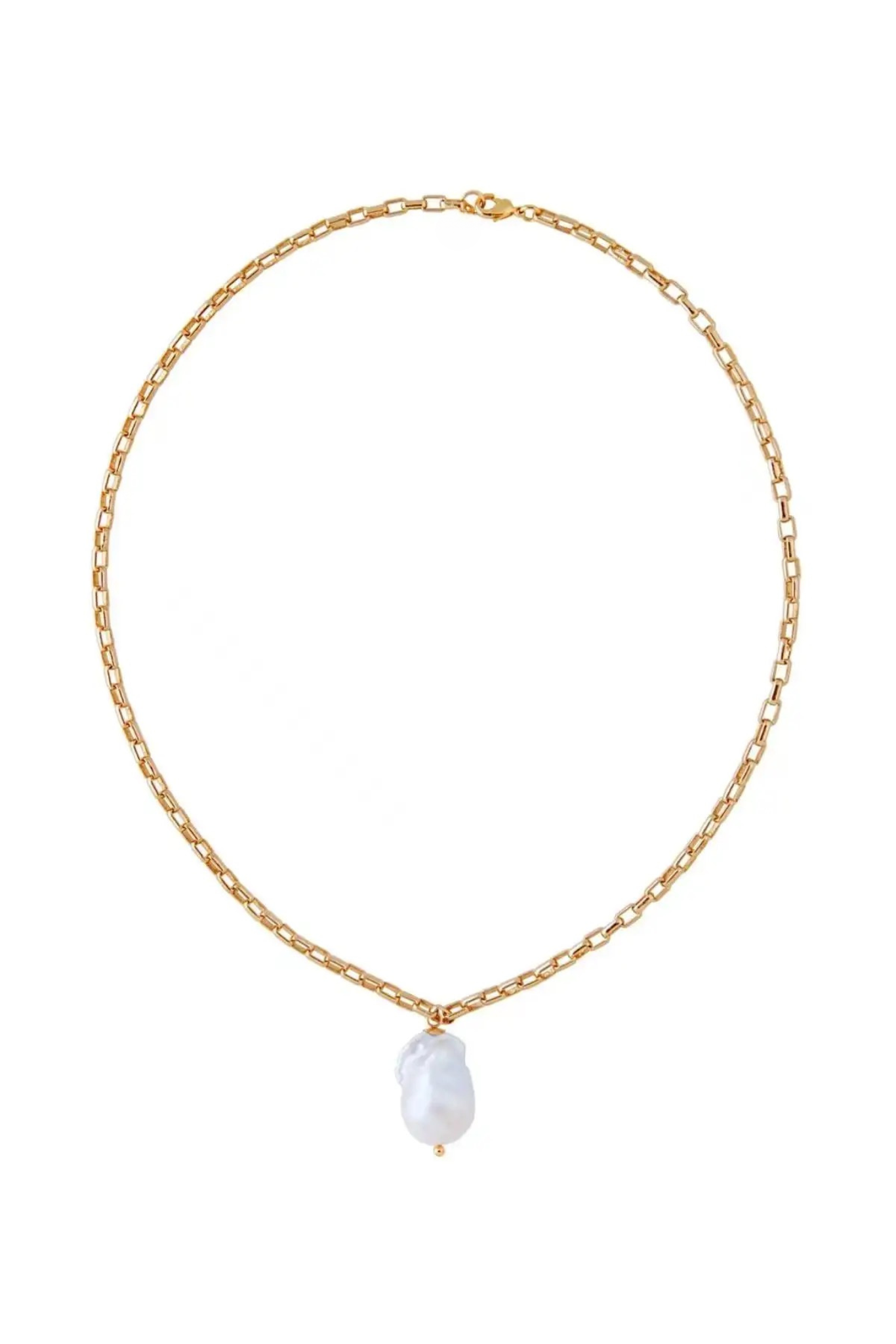 Ilia 18k Gold Plated Baroque Pearl Pendant Necklace