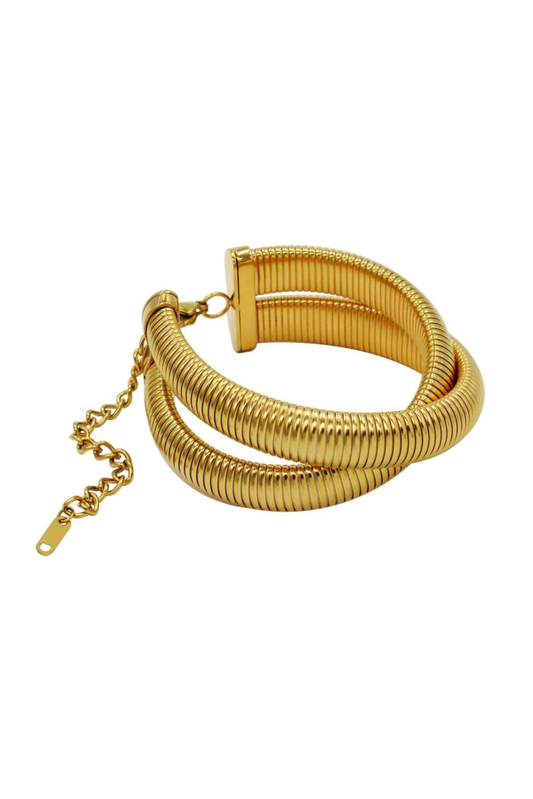 Eydís 18k Gold Plated Layered Flex Snake Chain Bracelet