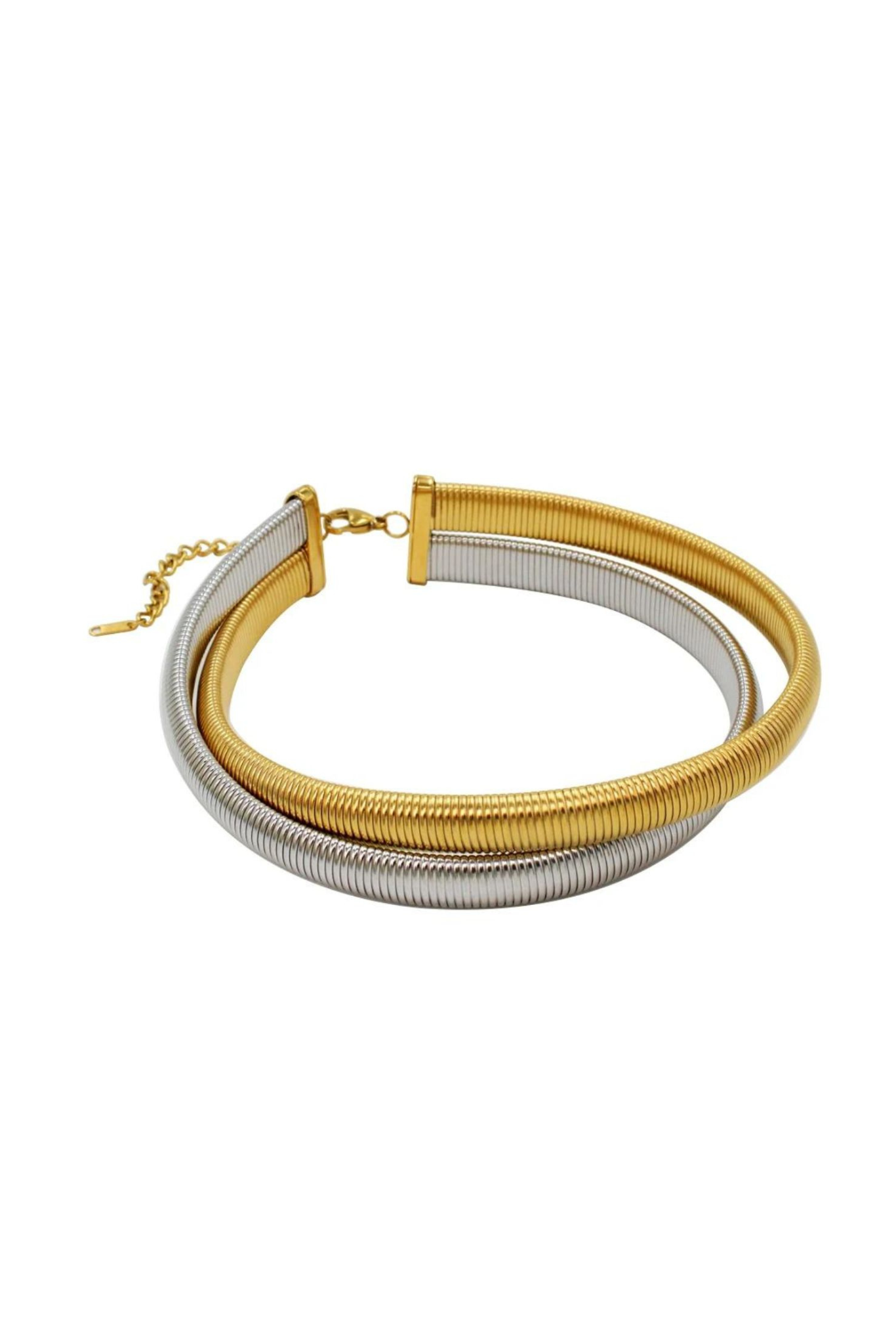 Eydís 18k Gold Plated Layered Flex Snake Chain Choker Necklace