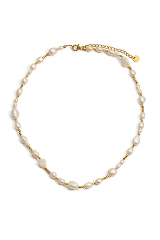 Cassia 18k Gold Plated Pearl Beaded Necklace