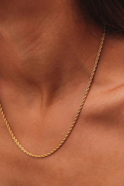 Alaia 18k Gold Plated Herringbone Rope Chain Necklace
