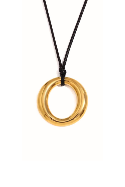 Solene Ring Pendant Cord Necklace