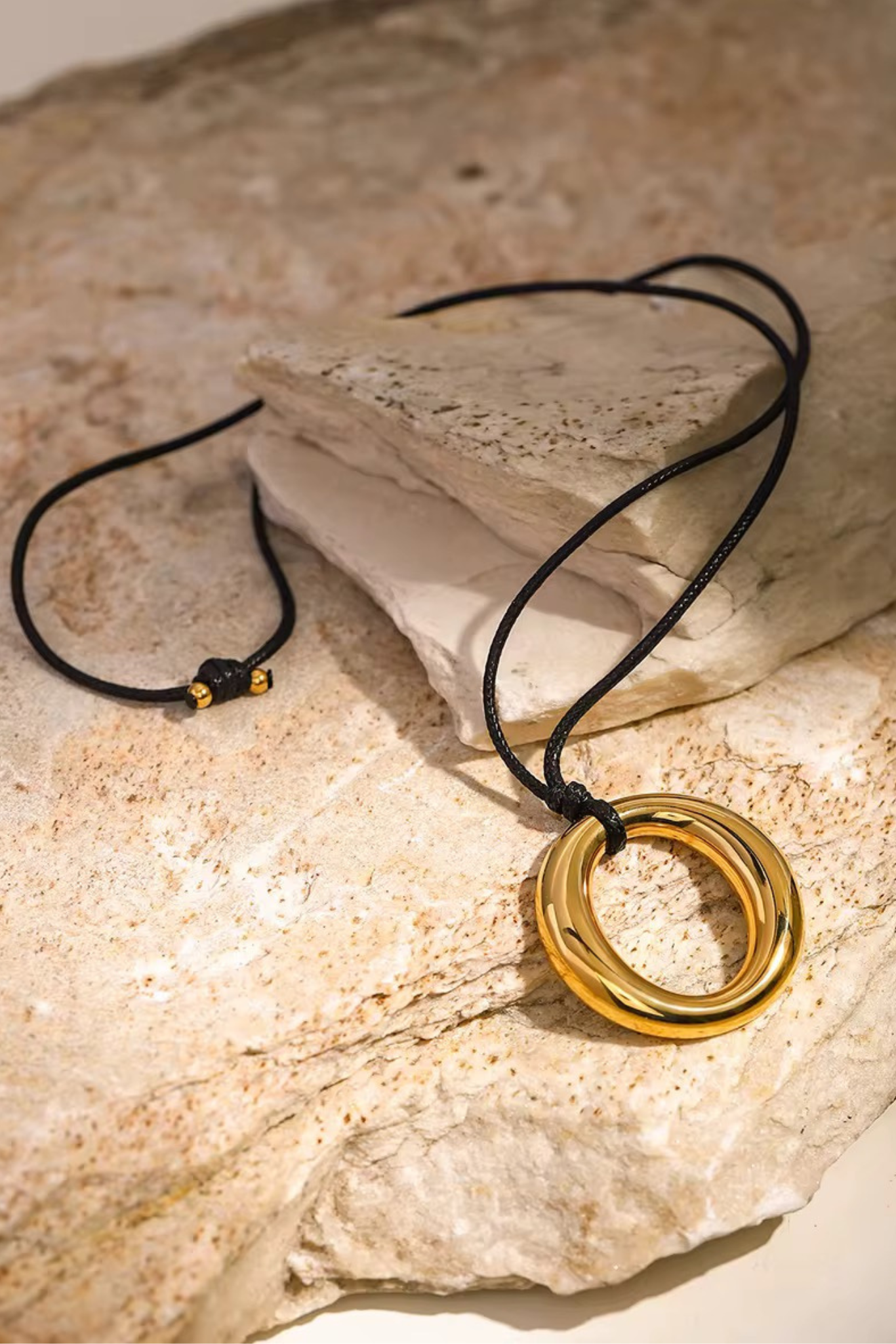 Solene Ring Pendant Cord Necklace