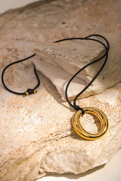 Solene Ring Pendant Cord Necklace