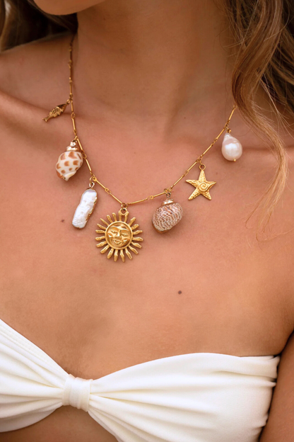 Dalaia 18k Gold Plated Shell Charm Necklace