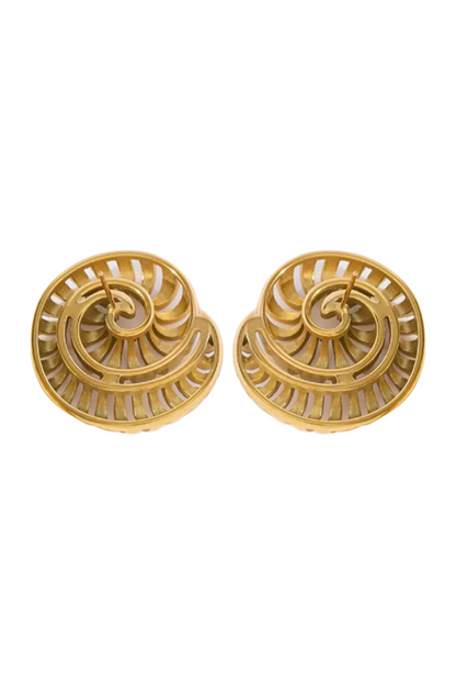 Aiza 18k Gold Plated Shell Statement Earrings