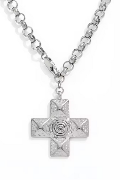 Yuma 18k Gold Plated Cross Pendant Chain Necklace
