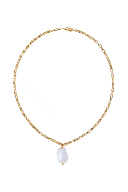 Ilia 18k Gold Plated Baroque Pearl Pendant Necklace