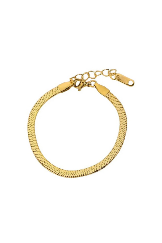Freya 18k Gold Plated Herringbone Chain Bracelet 
