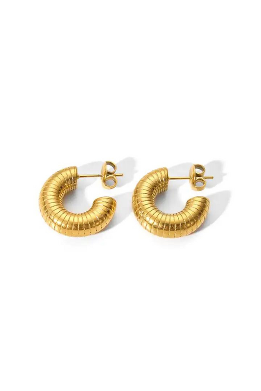 Ithaca 18k Gold Plated Chunky Tube Hoop Earrings