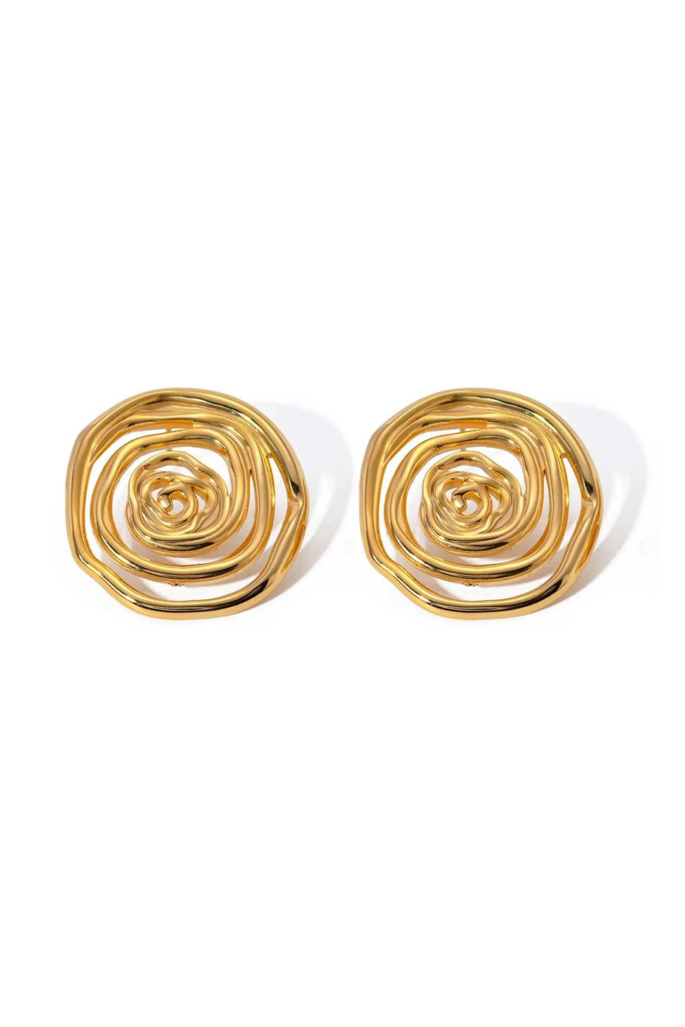 Sayulita 18k Gold Plated Spiral Statement Earrings