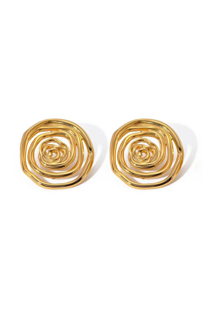 Sayulita 18k Gold Plated Spiral Statement Earrings