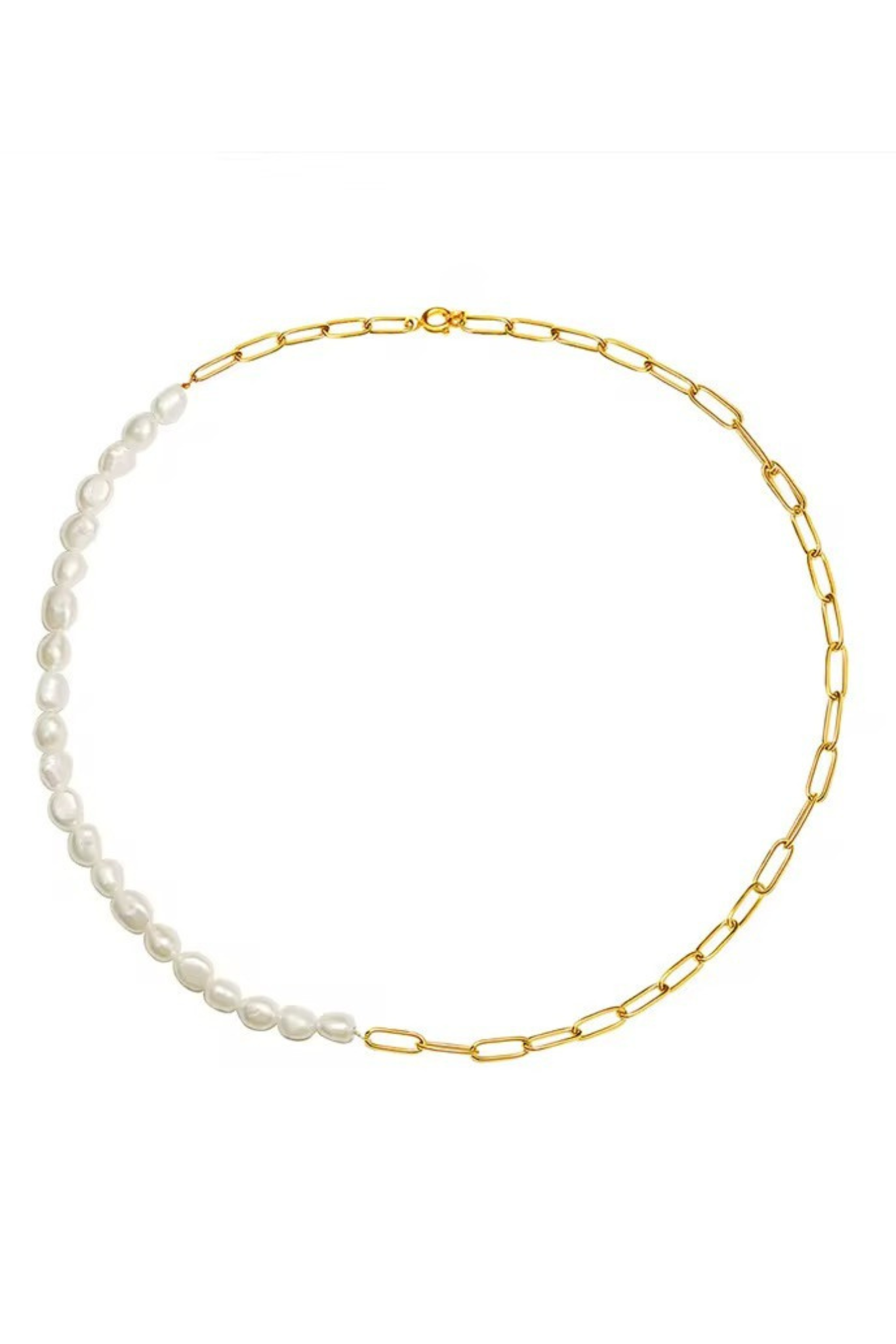 Leia 18k Gold Plated Pearl Chain Necklace