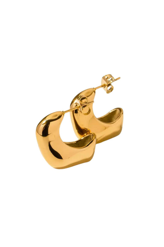 Maija 18k Gold Plated Molten Hoops Earrings