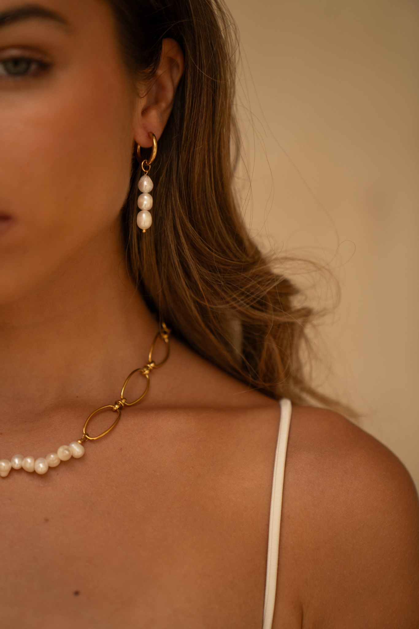 Ilia 18k Gold Plated Baroque Pearl Drop Earrings