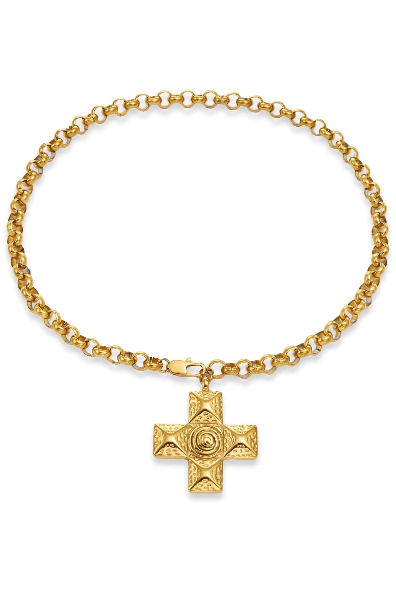 Yuma 18k Gold Plated Cross Pendant Chain Necklace