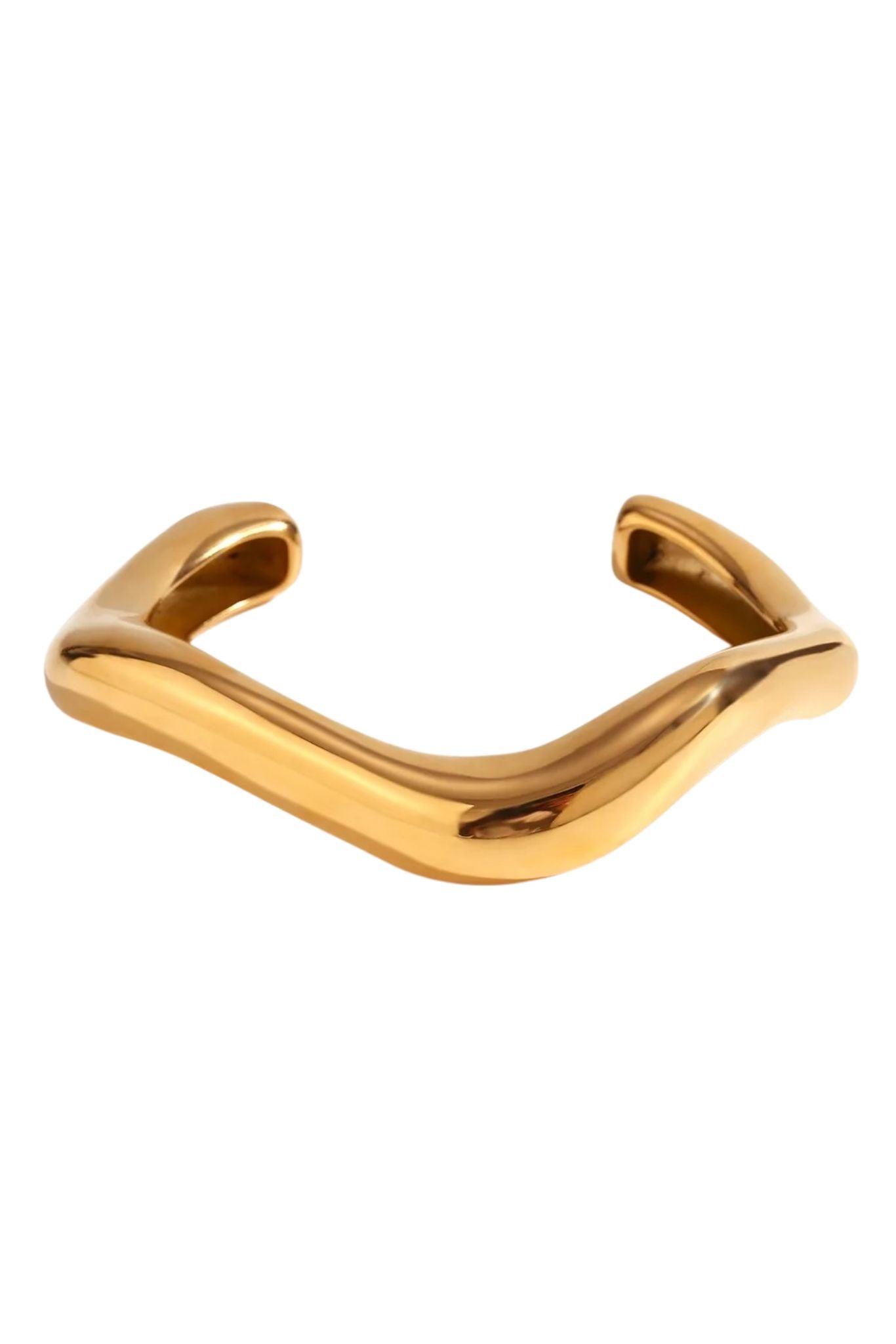 Zuri 18k Gold Plated Wave Cuff Bracelet