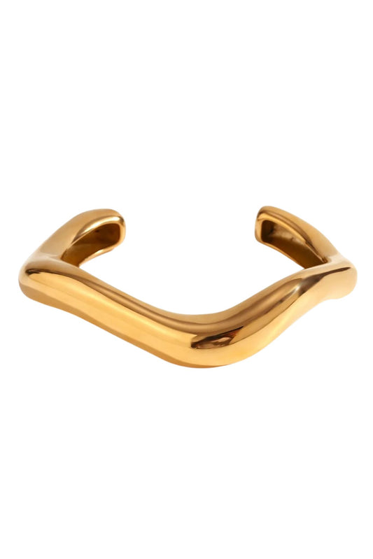 Zuri 18k Gold Plated Wave Cuff Bracelet