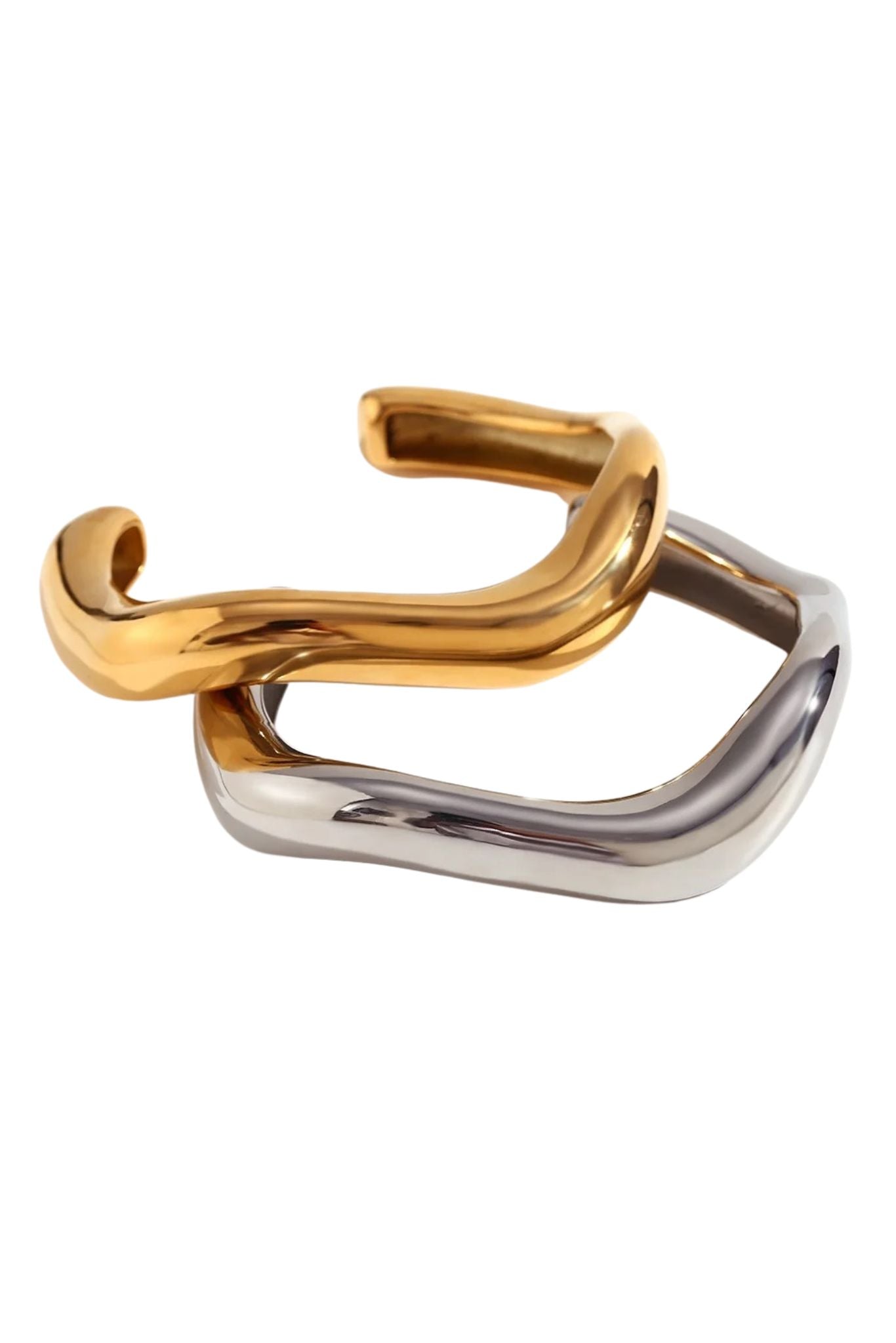 Zuri 18k Gold Plated Wave Cuff Bracelet