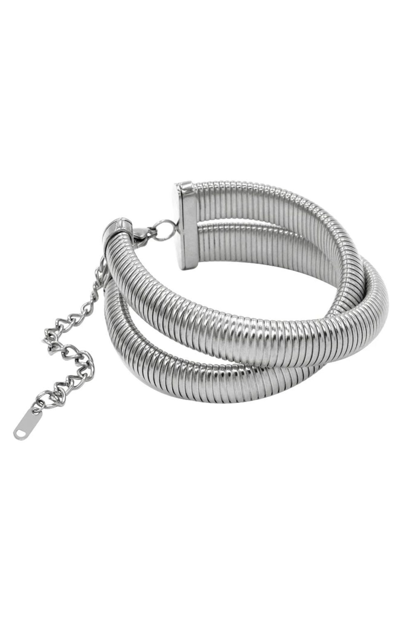 Eydís 18k Gold Plated Layered Flex Snake Chain Bracelet