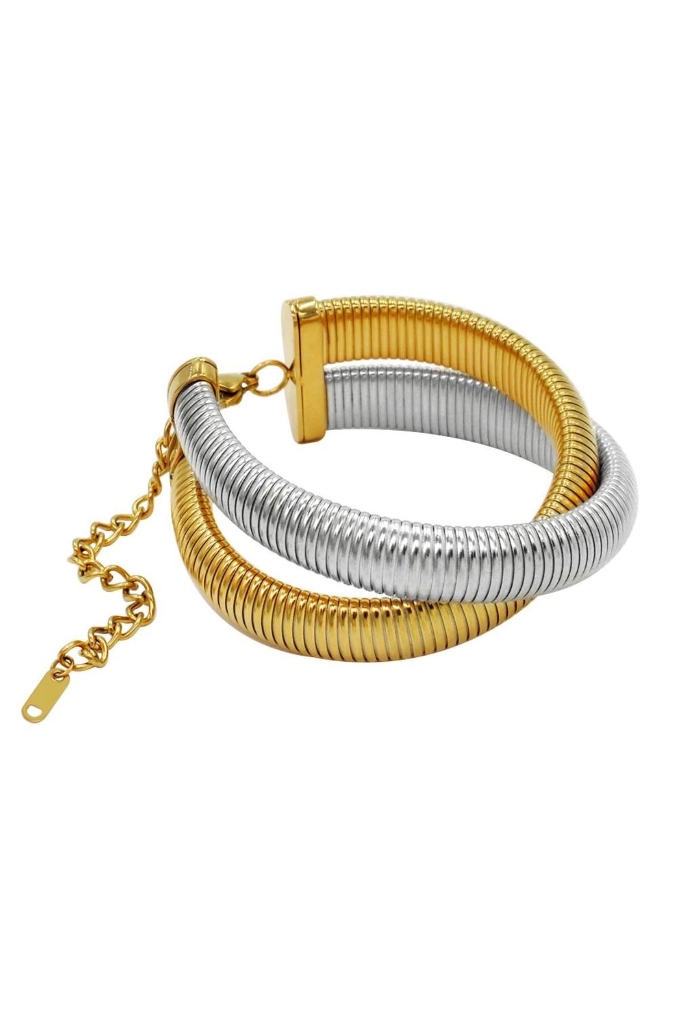 Eydís 18k Gold Plated Layered Flex Snake Chain Bracelet
