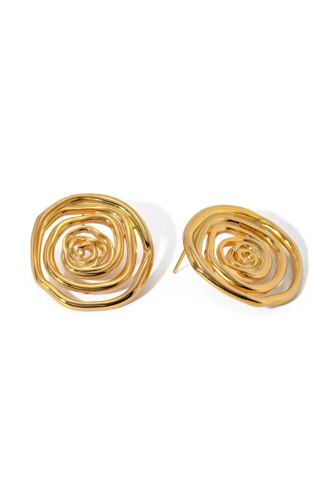 Sayulita 18k Gold Plated Spiral Statement Earrings