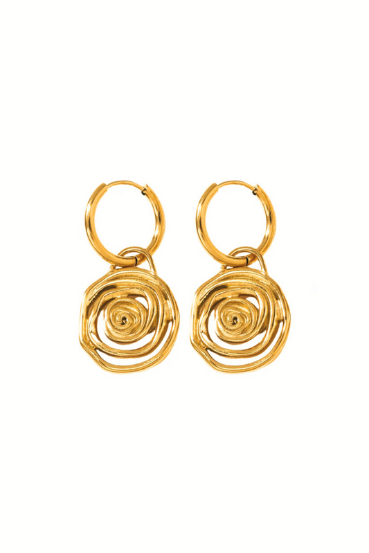 Sayulita 18 Gold Plated Spiral Huggie Earrings