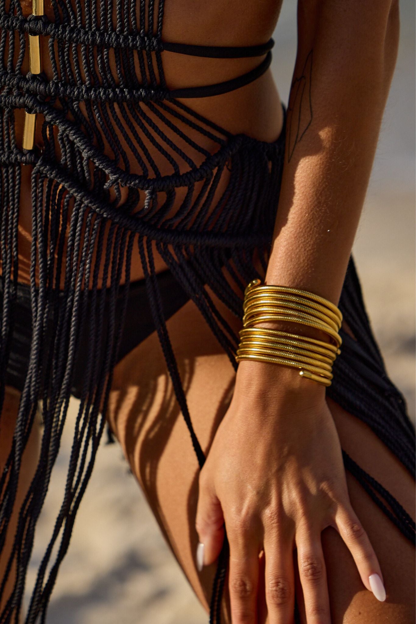 Rayna 18k Gold Plated Flex Snake Chain Wrap Bracelet