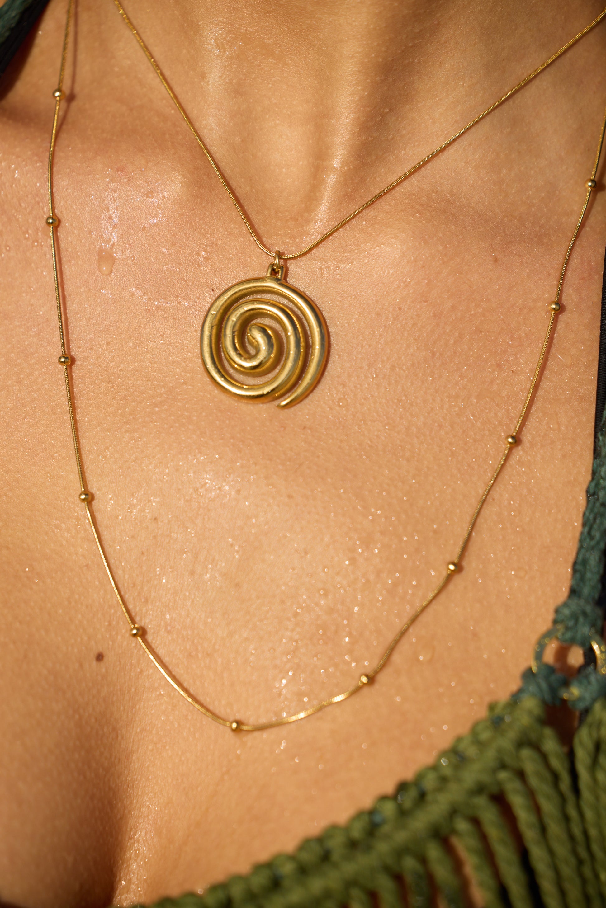 Anja 18k Gold Plated Herringbone Belly Chain
