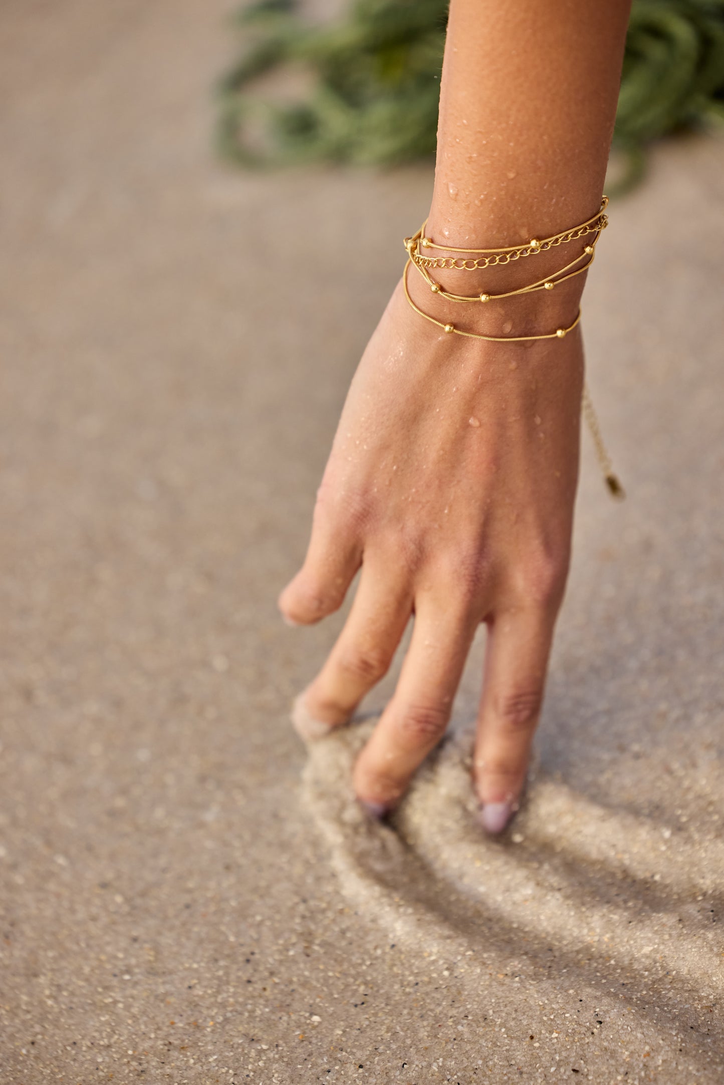 Anja 18k Gold Plated Herringbone Belly Chain