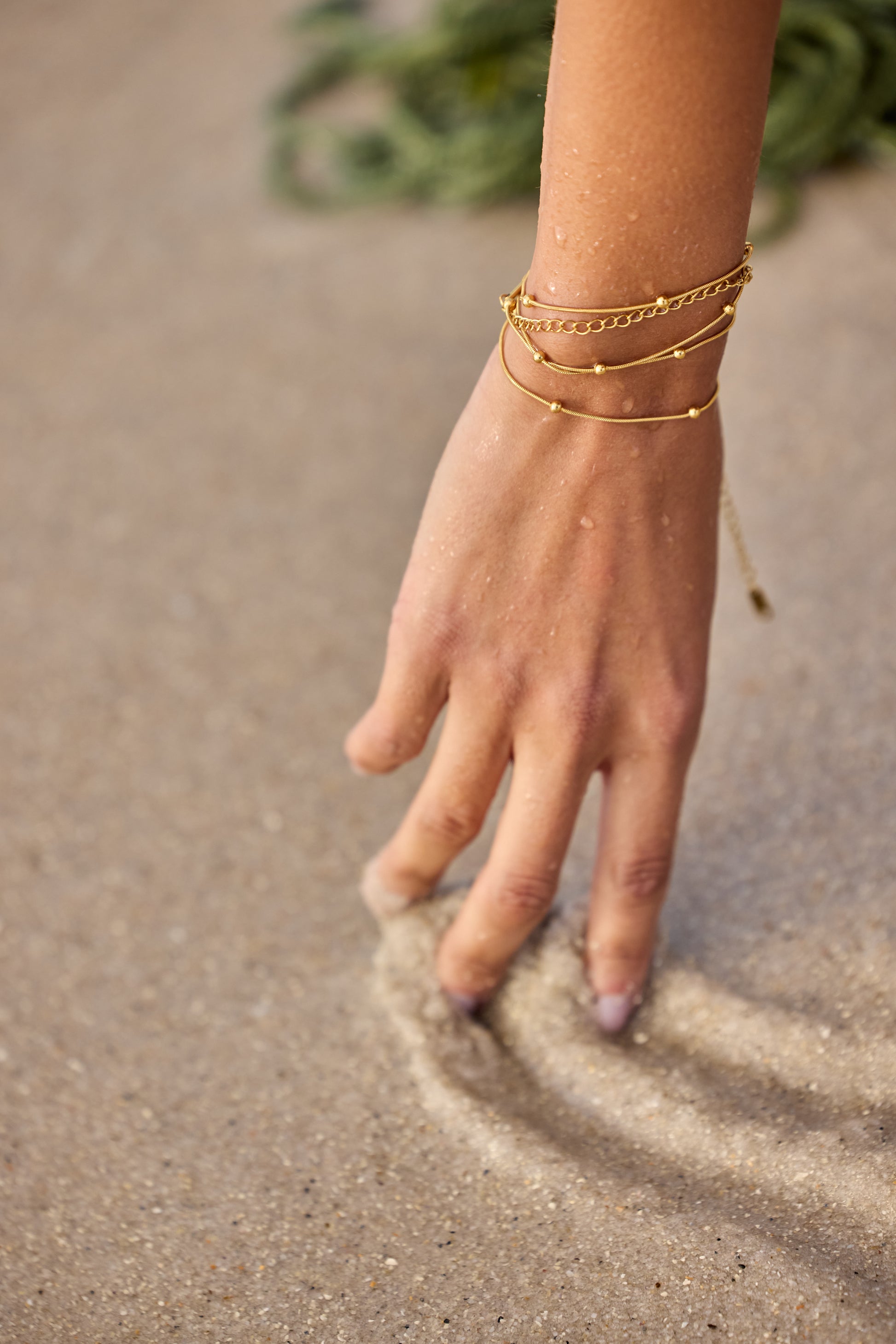 Anja 18k Gold Plated Herringbone Belly Chain