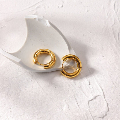 Malta 18k Gold Plated Chunky Huggie Earrings